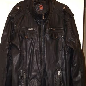 Guess black faux leather